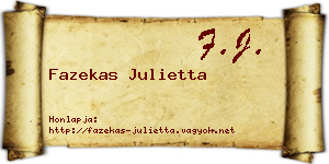 Fazekas Julietta névjegykártya